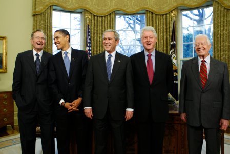 George W. Bush, Barack Obama, Bill Clinton, Jimmy Carter, George H.W. Bush